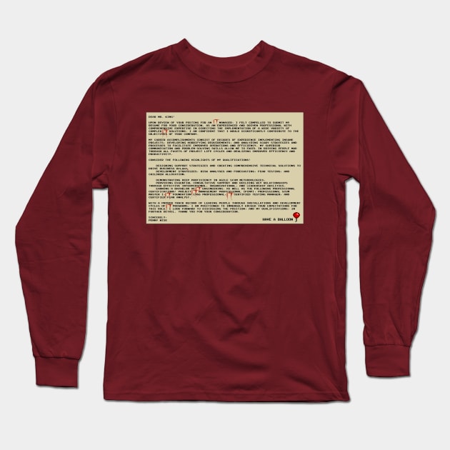IT Manager Cover Letter Long Sleeve T-Shirt by TenomonMalke
